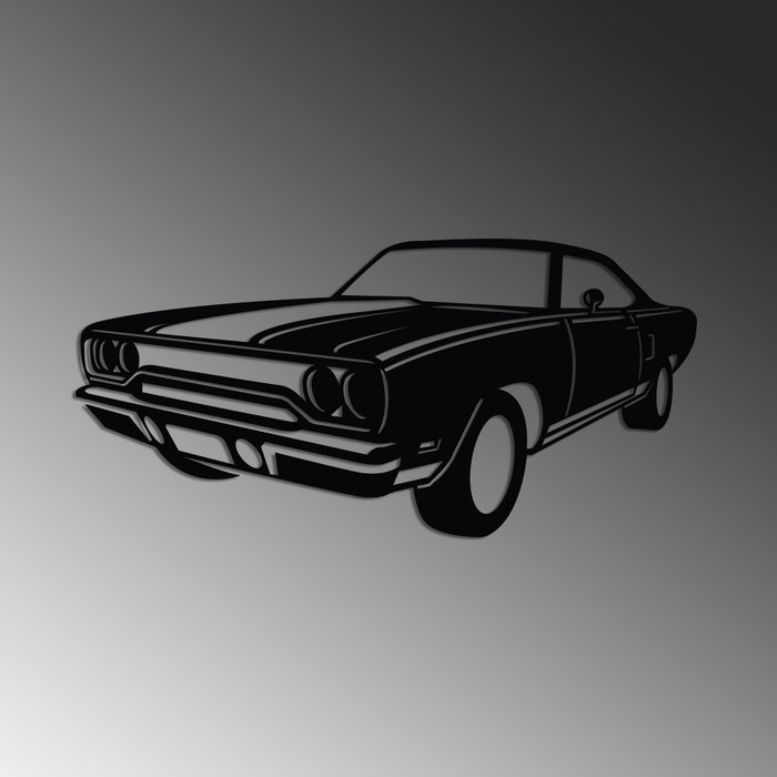 Wallity Plymouth GTX Escultura de pared metálica en Negro